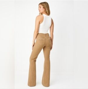 AE High rise kick boot Tan Corduroy Flare Pants 25 Short